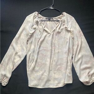 Zac & Rachel Light Pink Marble-Print Peasant Blouse
